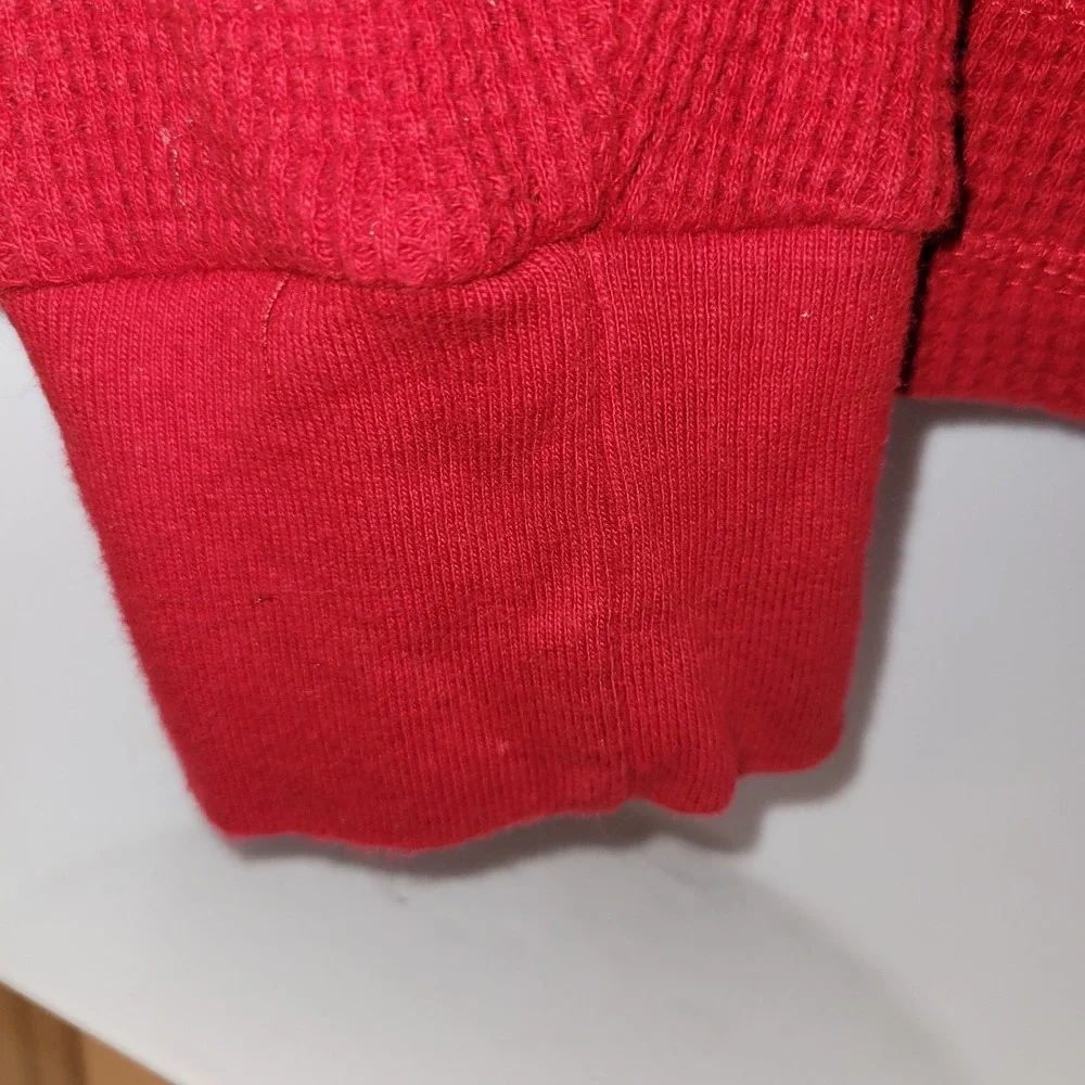 Polo Ralph‎ Lauren Hoodie M Red Waffle Knit Pony Logo-100% Cotton